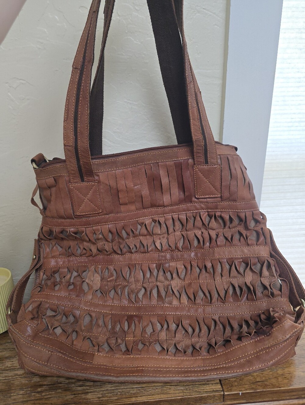 Beautiful Amen Woven Leather Tote Bag - Women